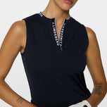 J.Lindeberg Women's Leya Sleeveless Golf Shirt - JL Navy
