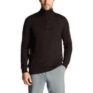 Lyle & Scott Embroidered Merino Blend 1/4 Zip Knit - Jet Black