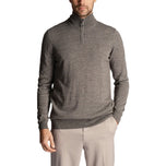 Lyle & Scott 刺绣美利奴羊毛混纺 1/4 拉链针织衫 - 中灰色泥灰岩