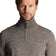 Lyle & Scott 刺绣美利奴羊毛混纺 1/4 拉链针织衫 - 中灰色泥灰岩