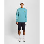 Lyle & Scott Core Quarter Zip Golf Midlayer - Aquamarine