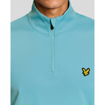Lyle & Scott Core Quarter Zip Golf Midlayer - Aquamarine