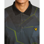 Lyle & Scott Geometric Print Golf Polo Shirt - Jet Black