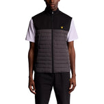 Lyle & Scott Sports Fleece Hybrid Golf Gilet - Jet Black/Granite