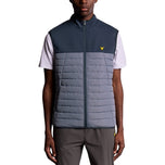 Lyle & Scott 运动抓绒混合高尔夫背心 - True Indigo/Steel Indigo