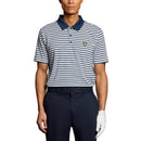 Lyle &amp; Scott Striped Golf Polo Shirt - White/Aquamarine