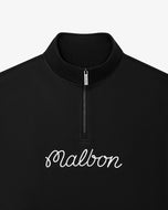Malbon 学院高尔夫运动衫 1/4 拉链 - 黑色