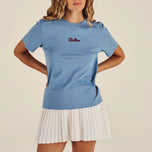 Malbon Women's Cosette Stitched Tee - Blue Shadow