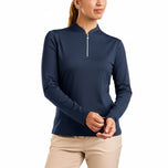 Nivo Women's Leda Long Sleeve Mock Neck Golf Shirt - Navy