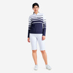 Nivo Women's Lolita UV Long Sleeve Mock Neck Golf Shirt - White/Navy