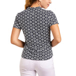 Nivo 女式 Lynda 小高领高尔夫衬衫 - 海军蓝/白色