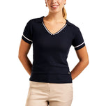 Nivo 女式 Nyla V 领针织高尔夫 Polo 衫 - 海军蓝