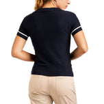 Nivo 女式 Nyla V 领针织高尔夫 Polo 衫 - 海军蓝