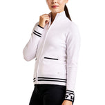 Nivo Women's Scarlet Full Zip Knitted Golf Cardigan - White