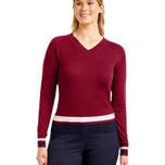 Nivo Women's Sofia V-Neck Golf Sweater - Cherry