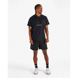 Malbon Performance 拉链插肩高尔夫 Polo 衫 - 黑色