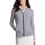 Peter Millar Women's Katy Sugar Stripe Full Zip Golf Jacket - Navy