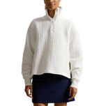 RLX Ralph Lauren Women's Jacquard Cable Knit Half Zip Golf Pullover - Ceramic White