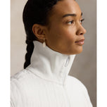 RLX Ralph Lauren Women's Jacquard Cable Knit Half Zip Golf Pullover - Ceramic White