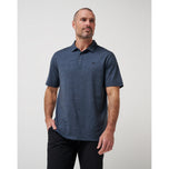 Travis Mathew Heater Pro Golf Polo Shirt - Vintage Indigo/Black