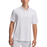 Under Armour Playoff 3.0 Printed Polo Golf Shirt - White/Halo Grey