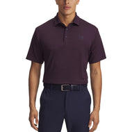 Under Armour Playoff 3.0 Stripe Polo Golf Shirt - Midnight Navy/Dark Maroon