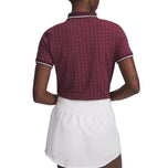 Under Armour Women's Drive Jacquard Golf Polo Shirt - Dark Maroon/Fuchsia Dusk/White