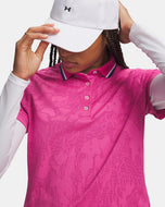 Under Armour Women's ArmourDry Jacquard Golf Polo Shirt - Virtual Pink