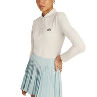 Malbon 女式 Venus 长袖高尔夫 Polo 衫 - 白色