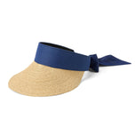 RLX Ralph Lauren Women's Woven Brim Seft-Tie Visor - Refined Navy