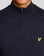 Lyle & Scott 四分之一拉链针织高尔夫毛衣 - 深海军蓝