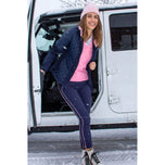 Golftini Women's Hooded Wind Breaker Jacket - Navy/Light Pink