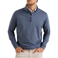 Peter Millar Perth 混色性能四分之一拉链 - 海军蓝