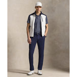 RLX Ralph Lauren 印花轻质气流高尔夫 Polo 衫 - 精致海军蓝玉兰钻石
