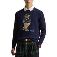 RLX Ralph Lauren Polo Bear Knitted 2/48 Cotton Coolmax Golf Pullover - Refined Navy