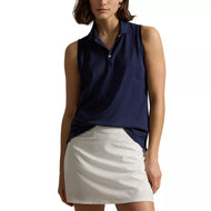 RLX Ralph Lauren 女式巡回表演无袖高尔夫 Polo 衫 - 精致海军蓝