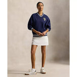RLX Ralph Lauren Women's Bear Tech Fleece V-Neck Golf Pullover - Refined Navy