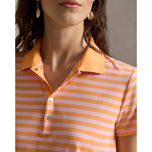 RLX Ralph Lauren Women's Printed Lightweight Airflow Golf Shirt - Key West Orange Multi